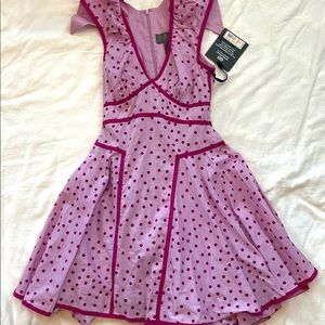 Zac Posen purple polka dot dress